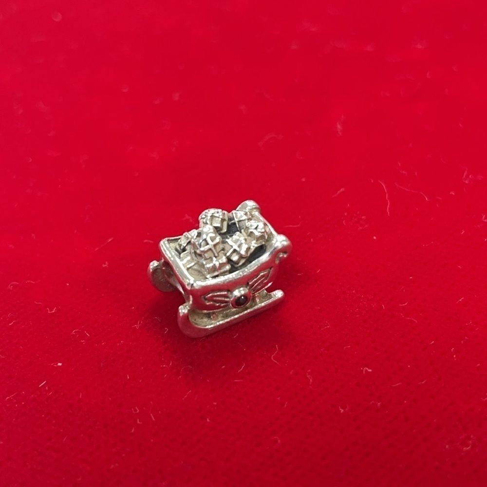 Pandora ALE Sterling Silver Santa’s Sleigh Charm Retired Christmas